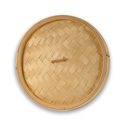 Couvercle rond en bambou pour panier vapeur, convient pour un panier vapeur d'un diamètre de 26 cm à l'extérieur et de 24 cm à l'intérieur, 10 pouces, 1 pièce