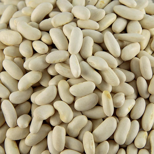Haricots secs, cannellini, blancs et petits, emballés dans un sac de 500 g