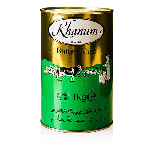 Beurre clarifié de haute qualité, 99,8 % de matière grasse, option d'emballage de 1 kg