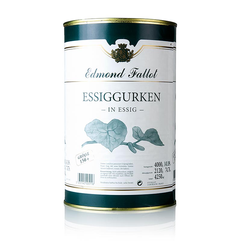 Pot de 4 kg de délicieux Cornichons de la marque Fallot, parfaits pour les grossistes