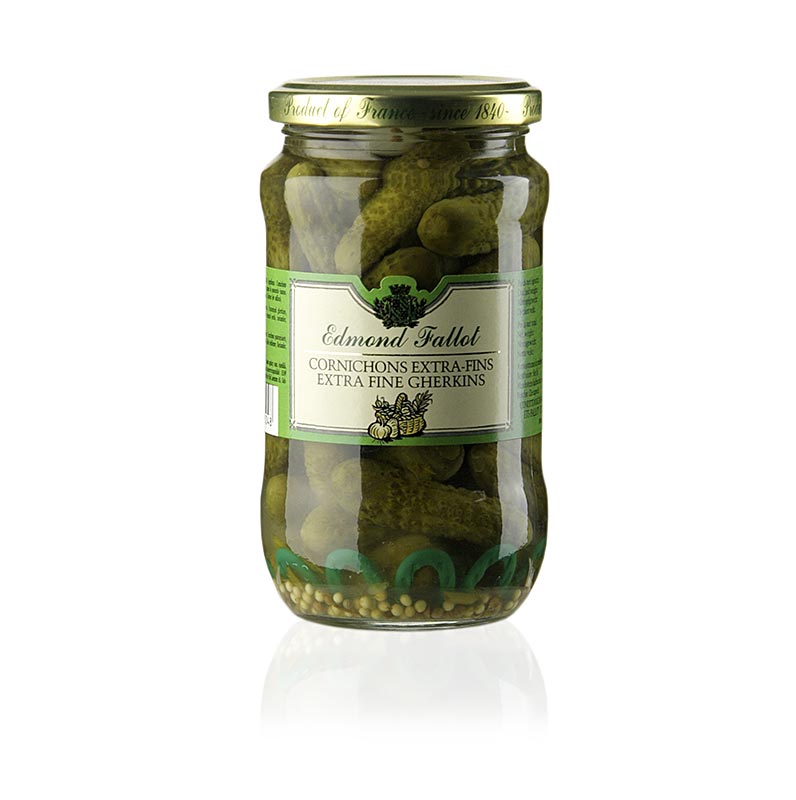 Pot de 340 grammes de Cornichons de Fallot extra-fins, délicieux cornichons