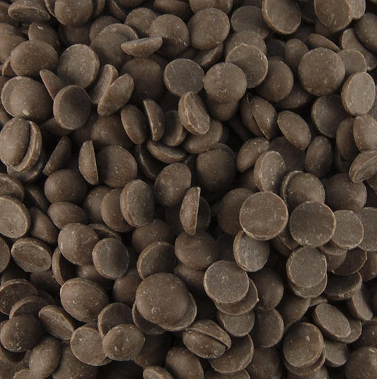 Sachet de 2,5 kg de Callets au lait entier avec 33,6% de cacao, parfaits pour la pâtisserie et la cuisine