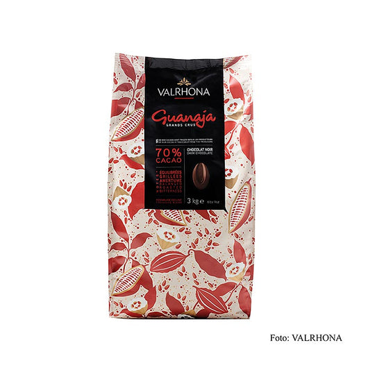 Valrhona Guanaja Grand Cru couverture noire Callets, 70% de cacao, 3 kg - Un chocolat parfait pour réaliser de délicieux desserts et pâtisseries