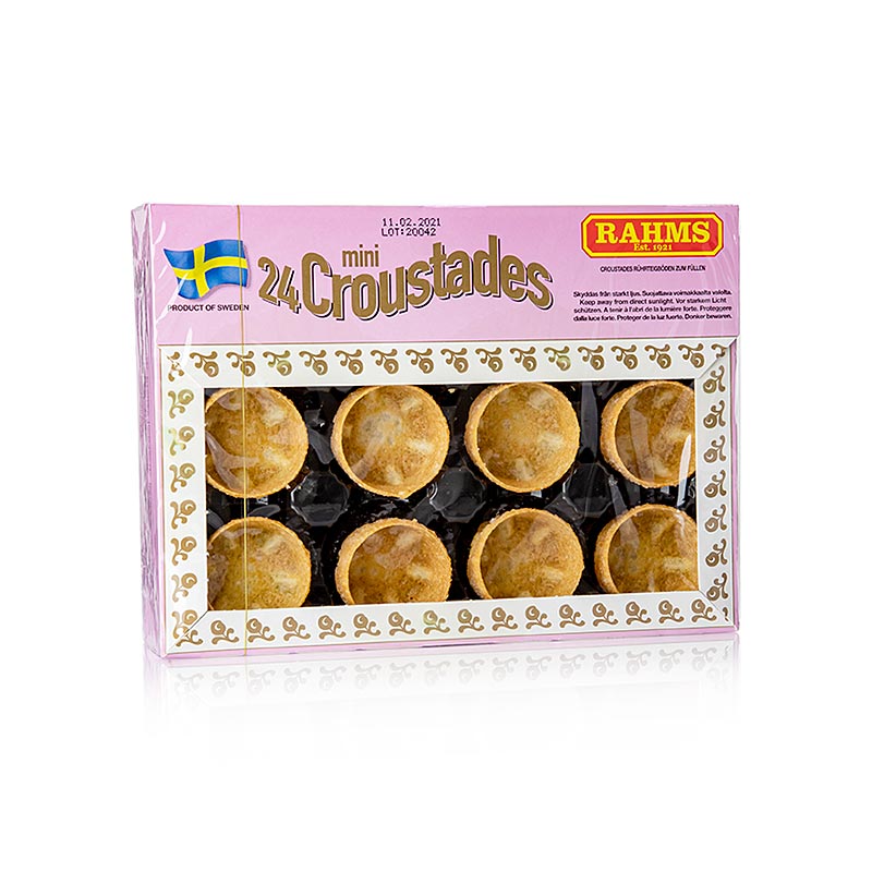 Mini-croustades en pâte brisée de 38 cm de diamètre, 50 g chacune, 24 pièces au total