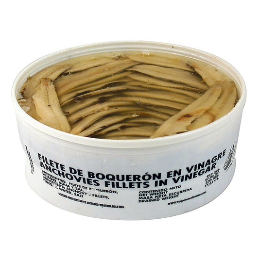 Filets d'anchois salés au vinaigre, blancs, 900 g - Filets d'anchois salés au vinaigre, conditionnés en bocal de 900 g