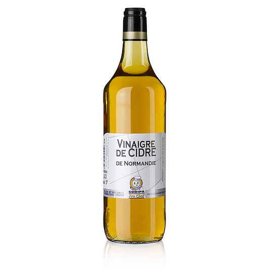 Vinaigre de cidre de pomme biologique de marque Soripa, en bouteille de 1 litre