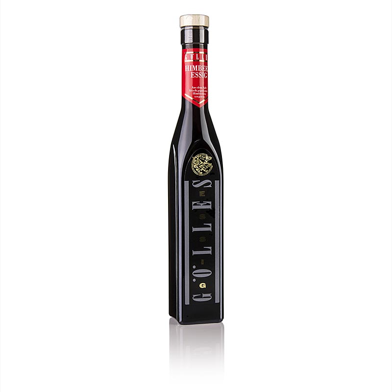 Bouteille de 250 ml de vinaigre de framboise de Gölles à 5% d'acidité, à base de framboises fraîches
