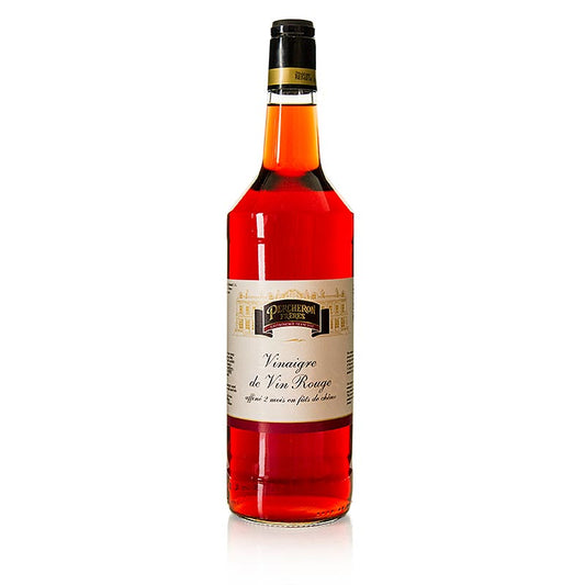 Vinaigre de vin rouge de Percheron avec 7% d'acidité en bouteille de 1 litre
