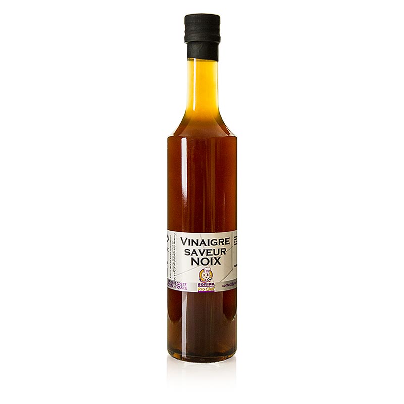 Bouteille de 500 ml de vinaigre de noix de la marque Soripa, un choix délicieux pour assaisonner les salades et autres plats.