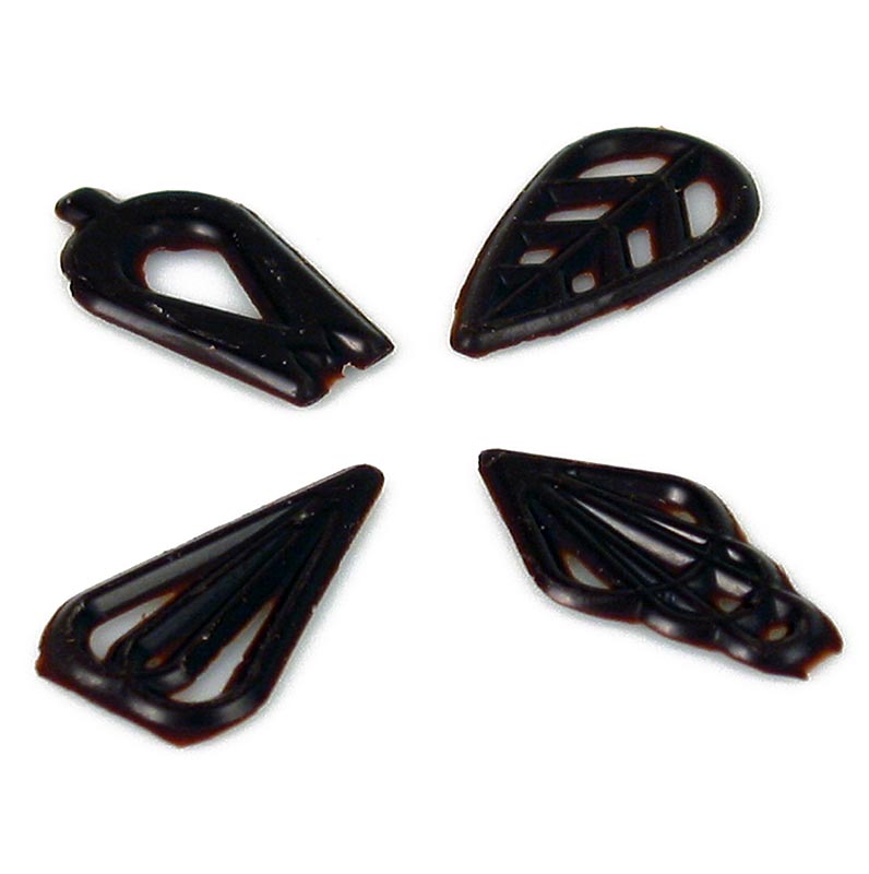 Filigree Victory - 4 saveurs mélangées, chocolat noir, 40mm, 365 g, 315 pcs - Illustration d'un paquet de 365 grammes de chocolats noirs Filigree Victory avec 4 saveurs différentes, chacune d'une taille de 40mm et 315 pièces au total.