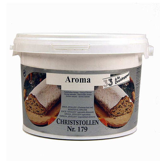 Arôme de stollen de Noël aux herbes, Dreidoppel, Nr179, 15 kg, ingrédient de cuisson de haute qualité pour les stollens et pâtisseries de Noël traditionnels.