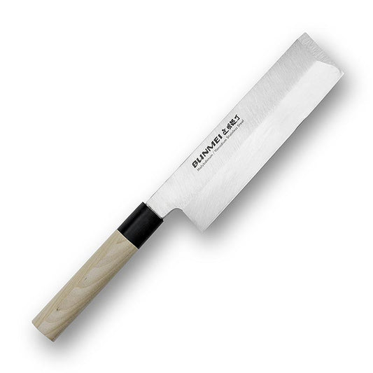 Global Bunmei 1802-180 Couteau Usuba avec manche en bois Honoki de 18 cm, idéal pour couper les légumes, 1 pièce