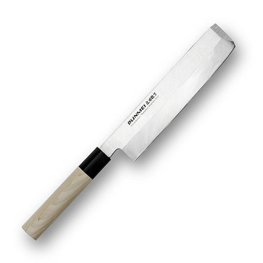 Global Bunmei 1802-225 Couteau Usuba avec manche en bois Honoki, 22.5cm, 1 pièce - couteau de cuisine japonais de haute qualité avec manche traditionnel