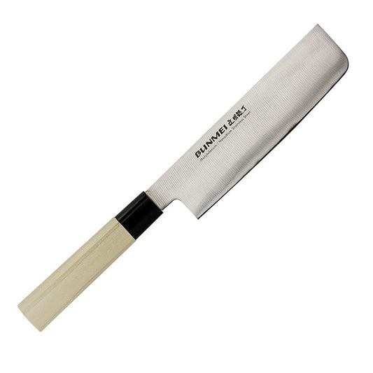 Global Bunmei 1806-180 Couteau spécial Usuba avec manche en bois Honoki 18cm, 1 pièce, idéal pour couper les fruits et légumes