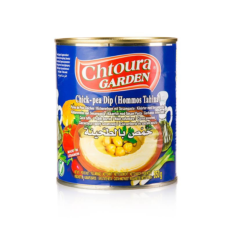 Hummus Tahini - Purée de pois chiches avec graines de sésame dans un bocal de 850g, produit par Chotura Garden
