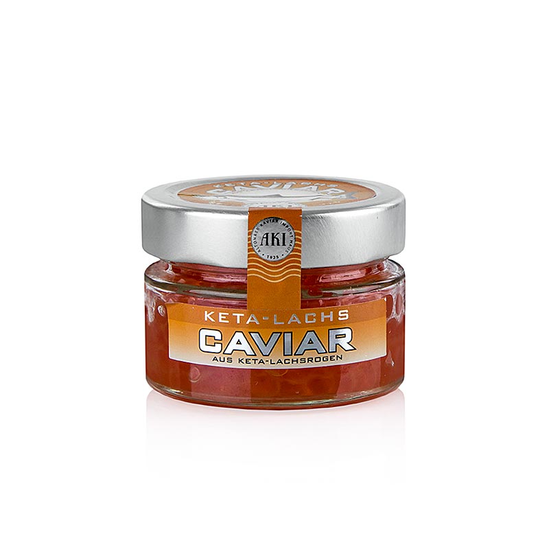 100 grammes de délicieux caviar de saumon, idéal pour un dîner de luxe