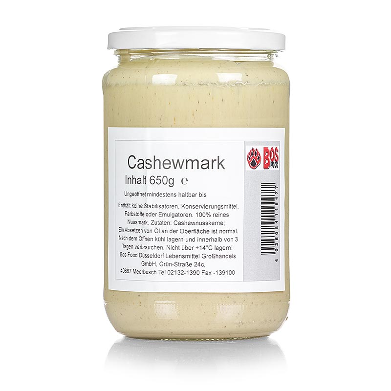 Pâte de noix de cajou de BOS FOOD, 650g, riche en arôme naturel de noix de cajou