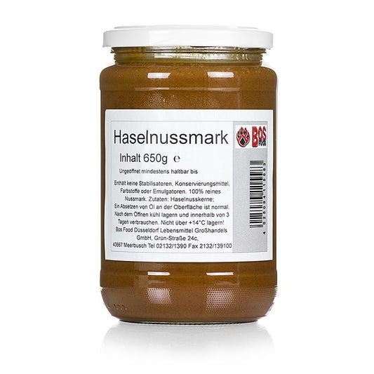 650g BOS FOOD Pulpe de noisettes, 100% pure pulpe sans additifs