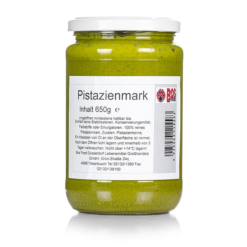Pulpe de pistaches de BOS FOOD, 100% pure pulpe sans additifs, 650 g