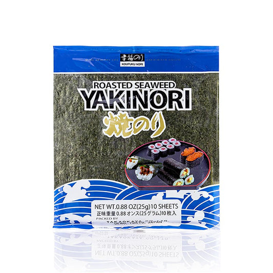 Feuilles d'algues Yakinori entières, séchées et grillées, paquet de 20 g