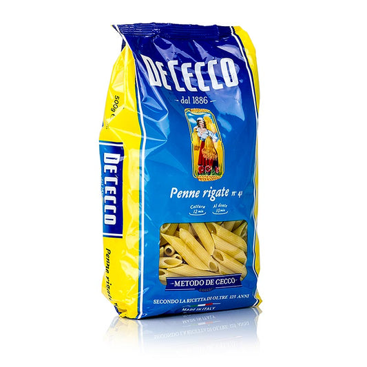 De Cecco Penne Rigate, no41, 500g, un classique des pâtes italiennes en paquet de 500g