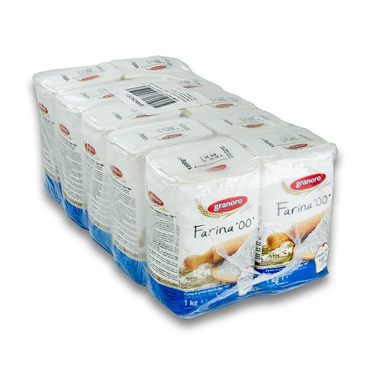 Farine pour pâte, fine, Tipo 00, Granoro, 10 kg, 10 pièces - idéale pour préparer des pâtes et des pizzas fraîches et aérées