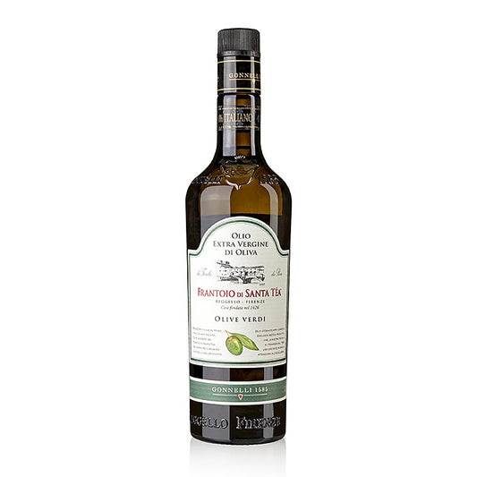 Huile d'olive extra vierge, Santa Tea Gonnelli Fruttato Intenso, à base d'olives vertes, 750 ml
