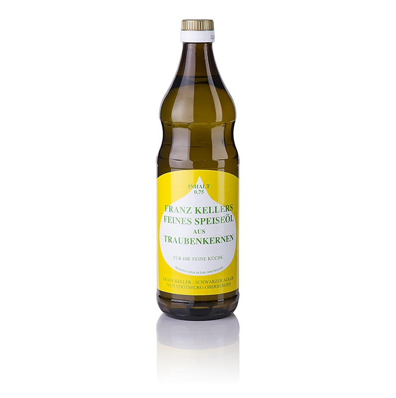 Huile de pépins de raisin, Franz Keller, bouteille de 750 ml, huile de pépins de raisin pressée à froid, idéale pour les salades et la cuisine