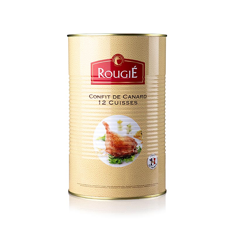 Cuisses de canard confites, 12 cuisses, Rougie, 3825 kg - un produit délicieux et savoureux à base de viande de canard en grande quantité.