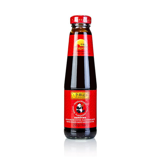 Image de la bouteille de 255 g de Panda Brand Oyster Sauce, une sauce savoureuse et polyvalente pour les plats asiatiques