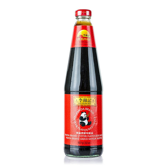 Alt text : Bouteille de 738 ml de sauce d'huître Panda Brand, Lee Kum Kee pour de délicieux plats asiatiques