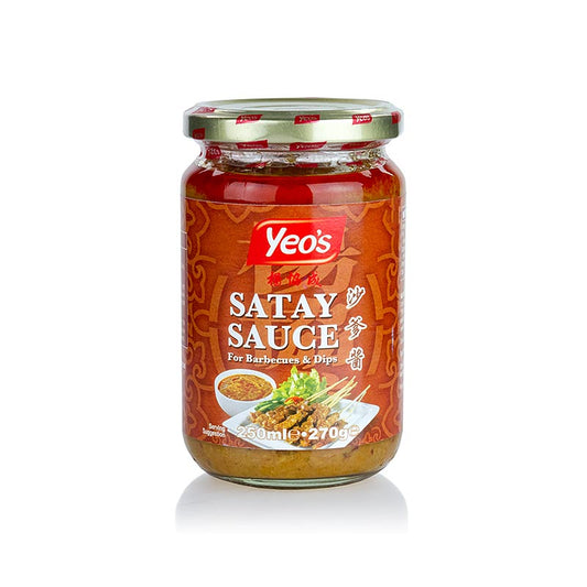 Yeo's 250 ml Satay peanut sauce, une délicieuse sauce aux cacahuètes pour les brochettes de satay