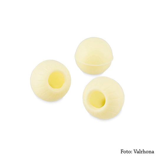 Boules de truffes creuses, chocolat blanc, ø 25mm, Valrhona, 13 kg, 504 pièces - délicieuses et festives truffes au chocolat blanc de Valrhona, 13 kg, 504 pièces, ø 25mm