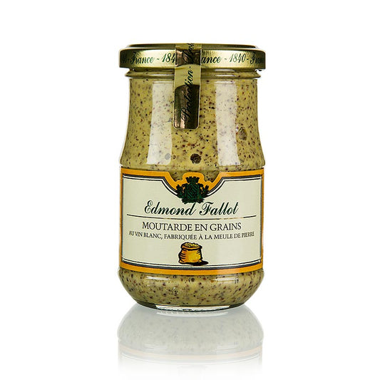 Pot de moutarde à l'ancienne Fallot au vin blanc, 190 ml, parfait pour les plats culinaires et les salades