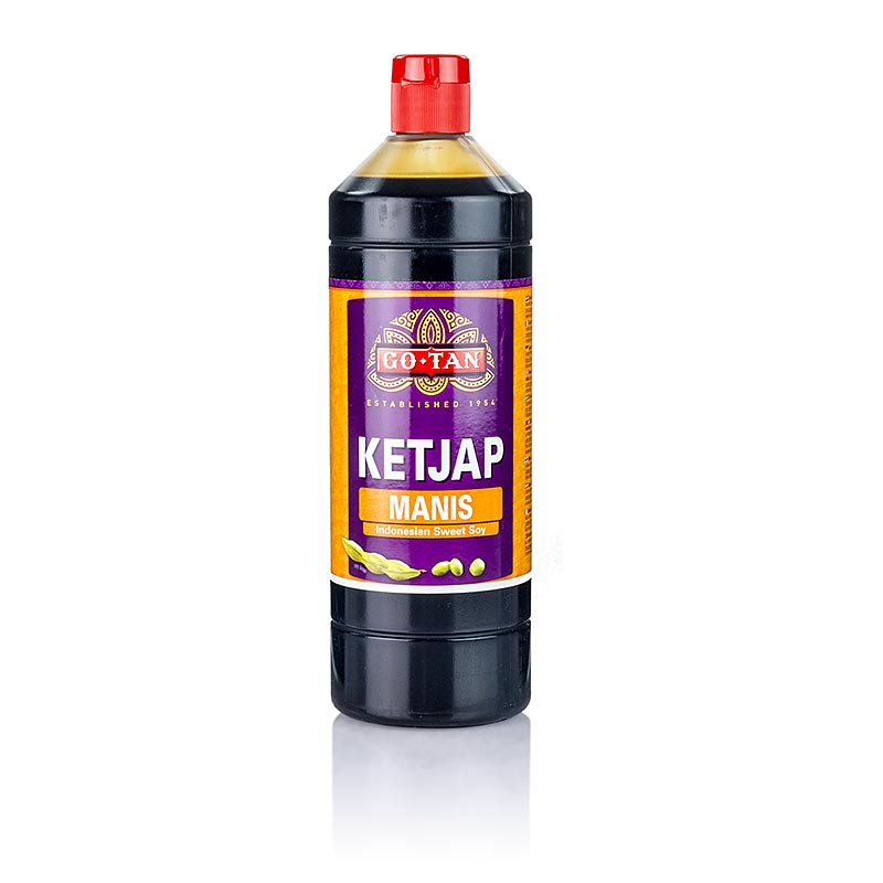 Soy ketjap manis, sweet, 1 litre - une bouteille de 1 litre de sauce soja indonésienne délicieusement sucrée.