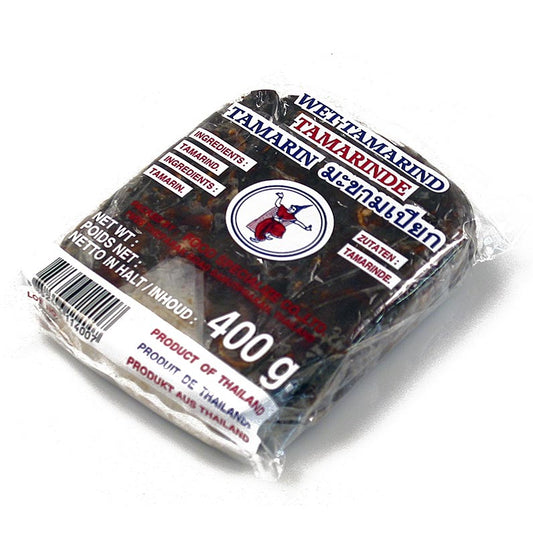 Bloc de tamarin avec graines, 400 g, tamarin pur pour traitement ultérieur, indispensable dans les plats asiatiques et caribéens
