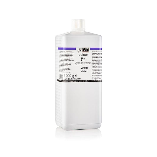 Colorant alimentaire liquide, de couleur violette, numéro de produit 9807, marque Ruth, paquet de 1 kg