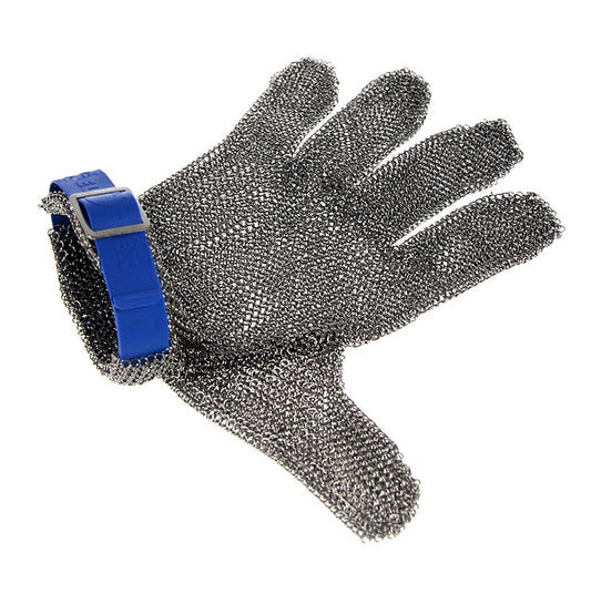 Gant d'huître Euroflex - gant en cotte de mailles, taille L (3), bleu, 1 pièce - Gant en cotte de mailles bleu robuste pour protéger les mains lors de l'écaillage des huîtres, taille grande
