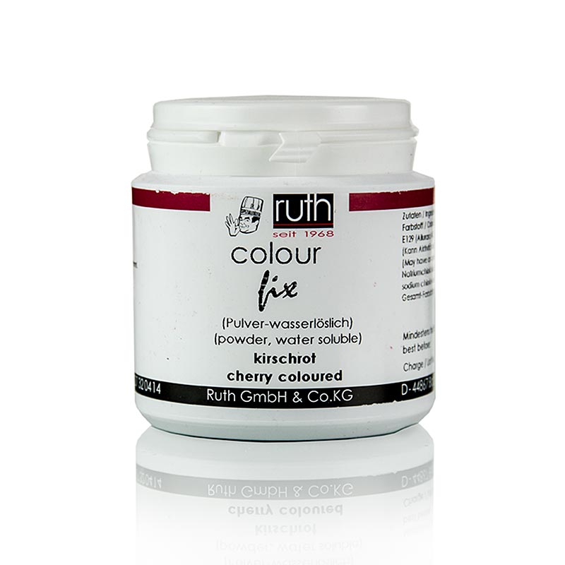 Colorant alimentaire en poudre, rouge cerise, soluble dans l'eau, 9106, Ruth, 50 g - idéal pour colorer les aliments et créer des teintes rouges vives, paquet de 50 g