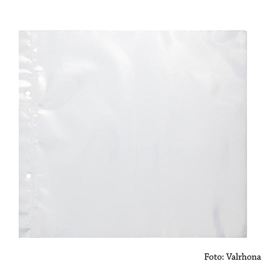 Valrhona guitar sheets, foils for moulding, 38x38cm, 100µ, 100 pieces - Feuilles en plastique de haute qualité pour le moulage du chocolat, 38x38cm, 100 micron, emballées par 100 pièces
