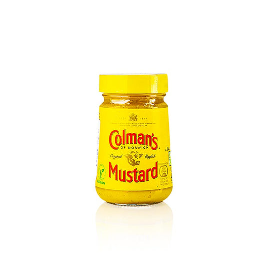 Colman's mustard, fine & hot, England, 100 ml, une moutarde épicée et savoureuse d'Angleterre dans une bouteille de 100 ml
