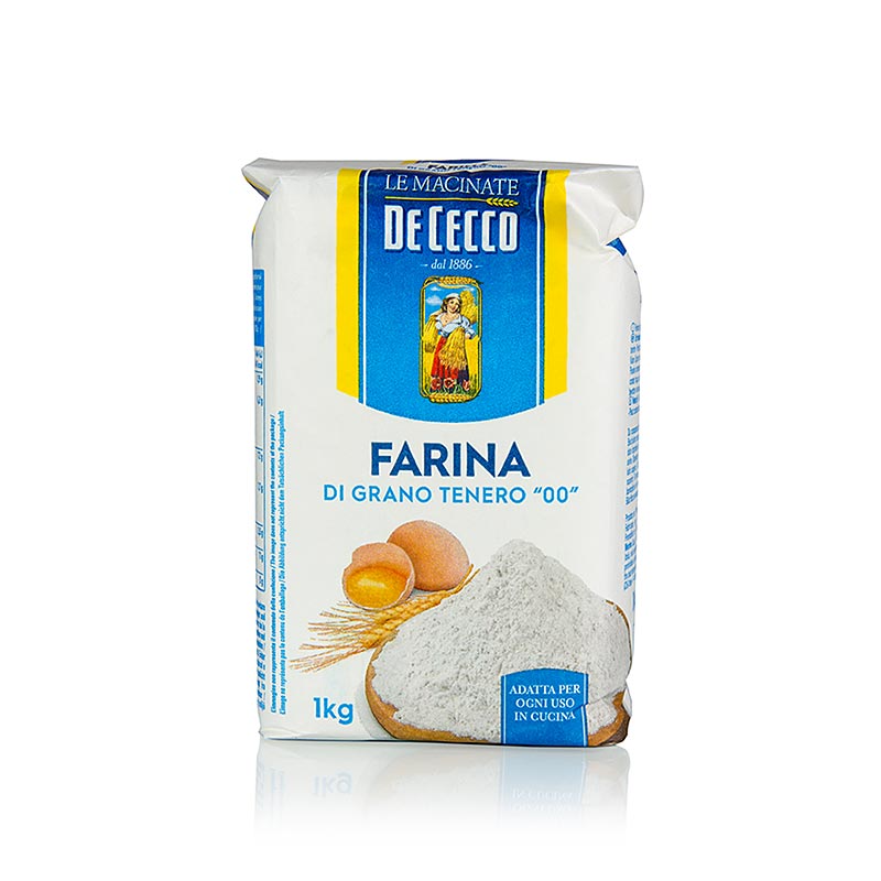 1 kg de farine fine De Cecco Tipo 00, idéale pour la préparation des pâtes
