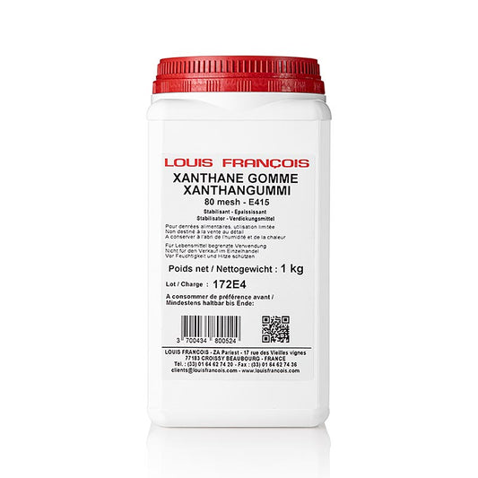 Paquet de 1 kg de gomme xanthane, E 415, un épaississant polyvalent pour les aliments et les boissons