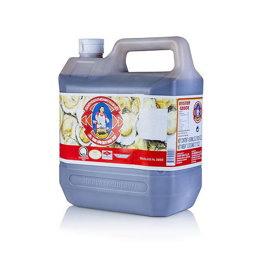 Sauce d'huître de la marque Chef's en bouteille de 4,5 litres, parfaite pour les cuisines professionnelles