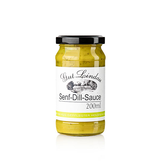 Une bouteille de 200 ml de sauce à la moutarde et à l'aneth, idéale pour rehausser la saveur de vos plats