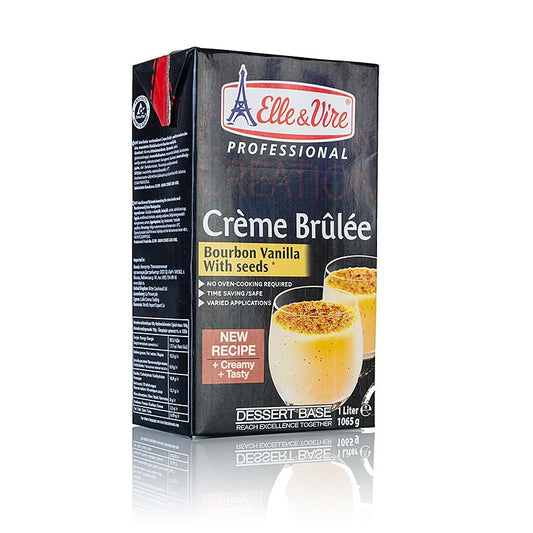 Base crémeuse de Crème Brûlée à la délicieuse vanille de Madagascar par Elle & Vire, 1 litre