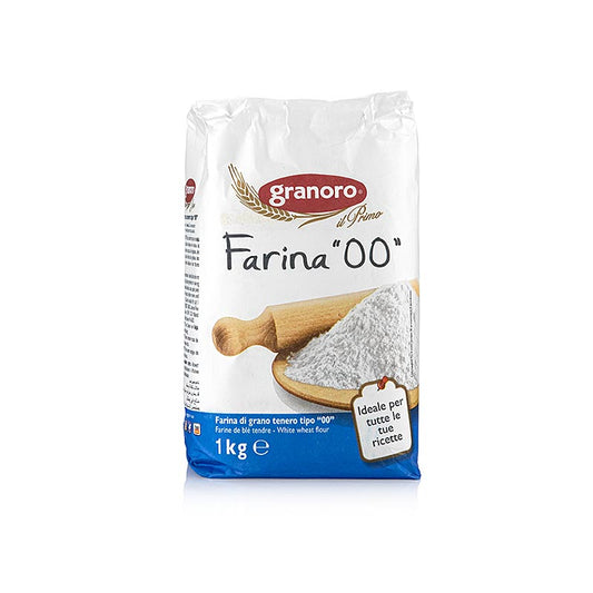 Farine pour pâte, fine, Tipo 00 de Granoro, 1 kg - idéale pour les pâtes fraîches et la pâtisserie