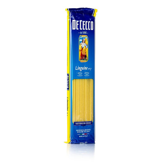 De Cecco Linguine no7, 500 g, pâtes italiennes oblongues de première qualité