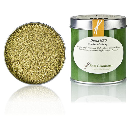 Ducca, mélange d'épices pour pains de poisson éthiopiens de la marque Altes Gewürzamt, 80 g - Image d'un paquet de 80 grammes de Ducca, mélange d'épices pour la préparation de pains de poisson éthiopiens de la marque Altes Gewürzamt