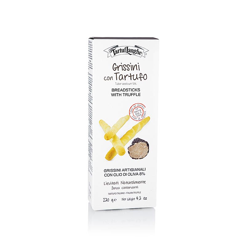 Grissini con Tartufo, avec des truffes noires d'été et de l'huile d'olive, 120 g, un régal pour les amateurs de truffes.